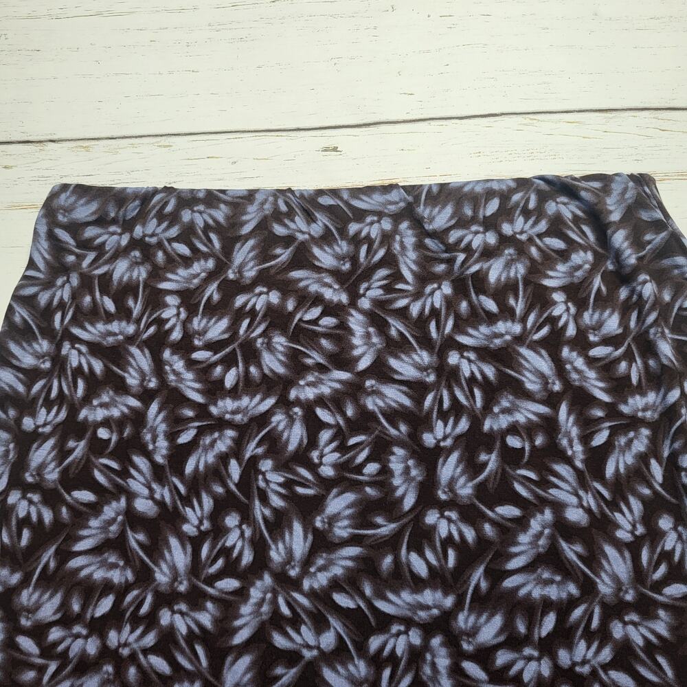Madewell Drapey Pull On Midi Skirt Floral Knit Brown Blue Dark Carob Medium - Picture 4 of 6